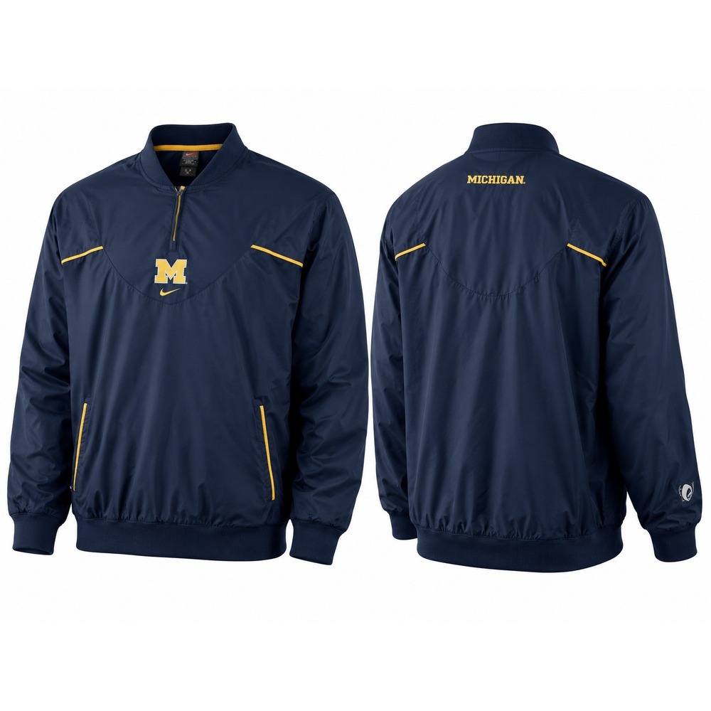 Nike Michigan Wolverines Windbreaker Mens XL Navy Blue Quarter Zip Clima-Fit
